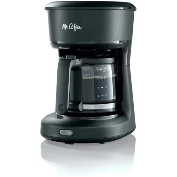 Mr. Coffee 5 Cup Drip Coffee Maker Glass Carafe Auto Pause Black Mini Brew New