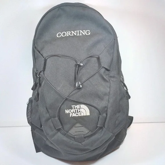 The North Face Groundwork Backpack Black FlexVent Laptop Bag Embroidered Corning