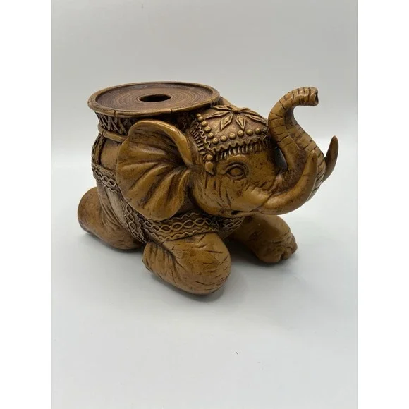 Elephant Pillar Candle Holder Decorative Resin Trunk Up 5