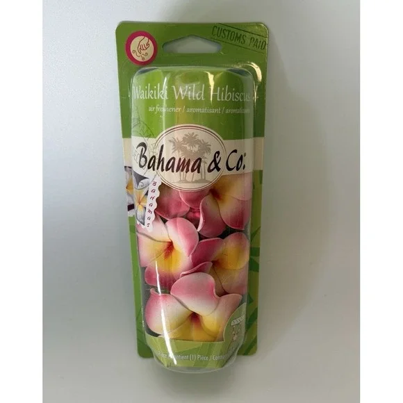 New Bahama & Co Scented Flower Necklace Car Odor Eliminating‎ Air Freshener Pink