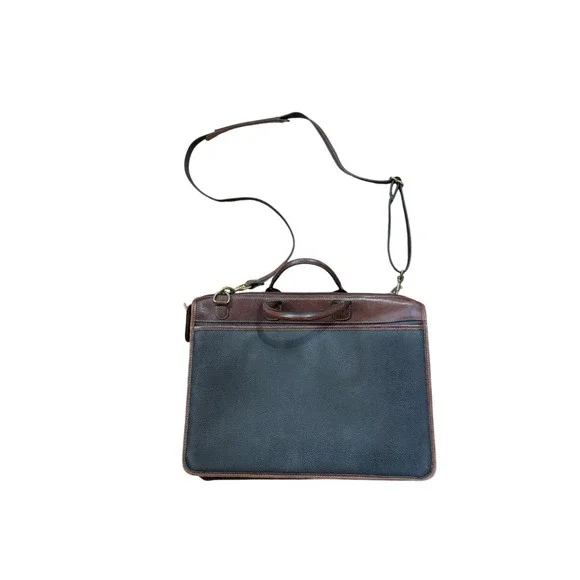 Jack Georges Leather Briefcase‎ Black Brown Strap