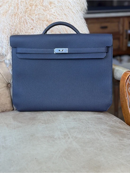 Hermes Togo Kelly Depeches 36 Bleu Nuit