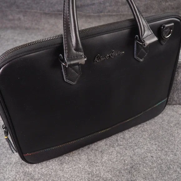 Robert Graham Mens Black Slim Briefcase Laptop Bag Professional Office 7297