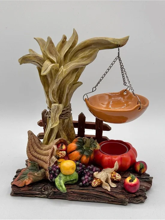 Yankee Candle Wax Warmer Corn Stalk & Cornucopia Autumn Harvest Pumpkin 8