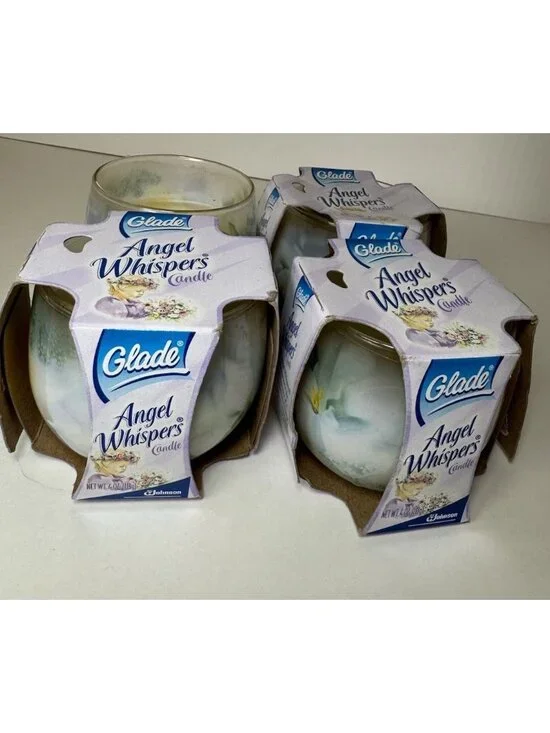 New Glade Angel Whispers Candle NOS 2003 Vintage Lot Of 4 Discontinued Y2K 2000s