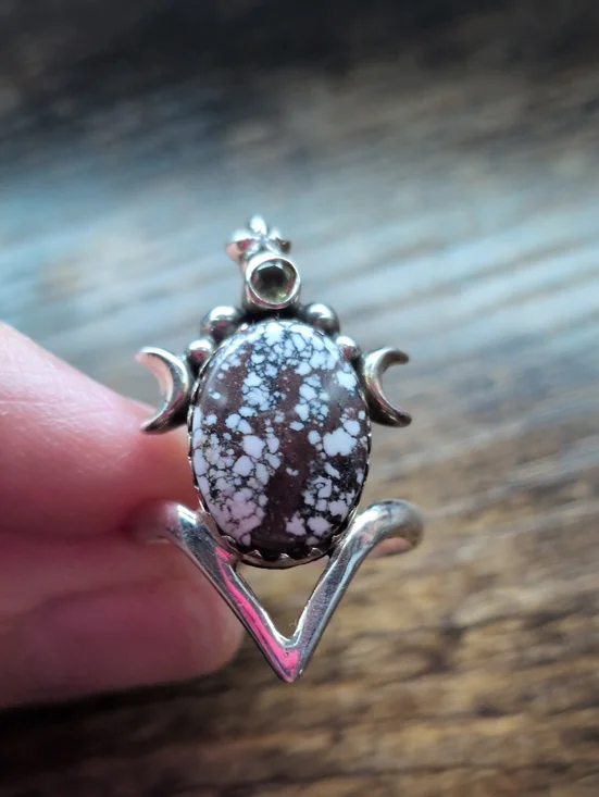 Silver Wild Horse Jasper Stone Ring