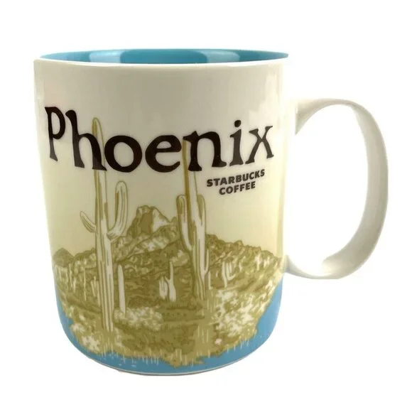 Starbucks Phoenix Global Icon Collector‎ Series Coffee Mug Cup 16 Ounce 2012