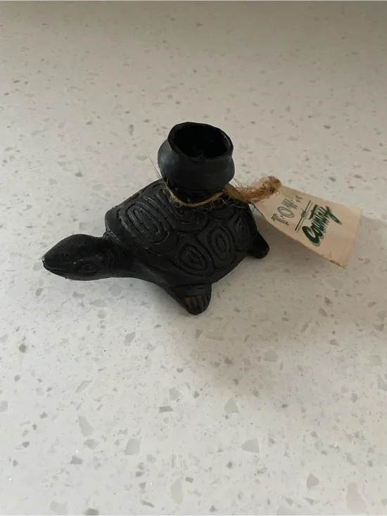 Turtle Bronze Candle Holder Made in Indonesia Town & Country NWT