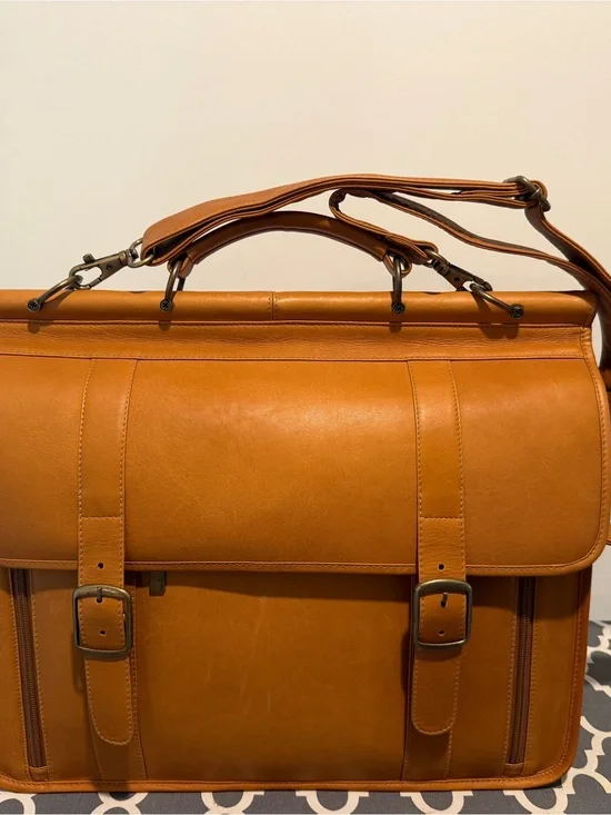Rodrigo Cowhide Natural Leather Double Sided briefcase