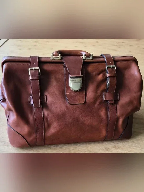 Leather Doctor's Briefcase Travel Bag