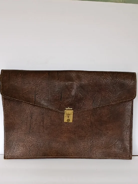 Rare Hartmann Vintage Embossed Leather Document Folio Briefcase Portfolio