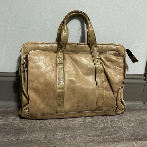 Vintage Wilsons Leather Briefcase Genuine Leather Tan Multi-Pocket Bag