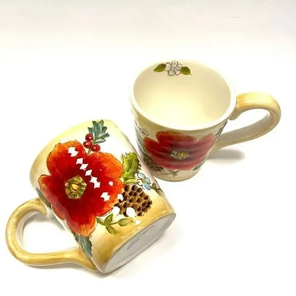 - Maxcera “ Winter Poppy” large mug set