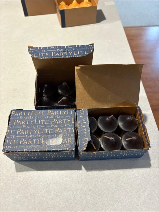 PartyLite Black Cherry 18 Votive Candle Boxes New