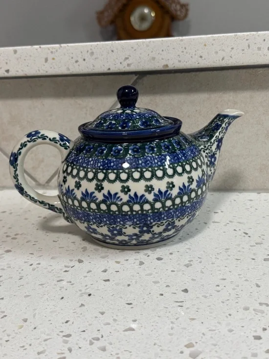 Polish Pottery “Peacock Eye” Mini Teapot