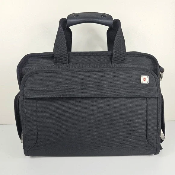 Victorinox Black Ballistic Nylon Briefcase Laptop Messenger Bag 18x11x8