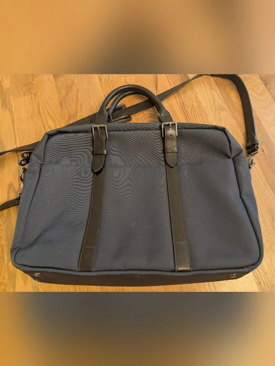 Stuart & Lau The Cary Briefcase Single - Navy + Black