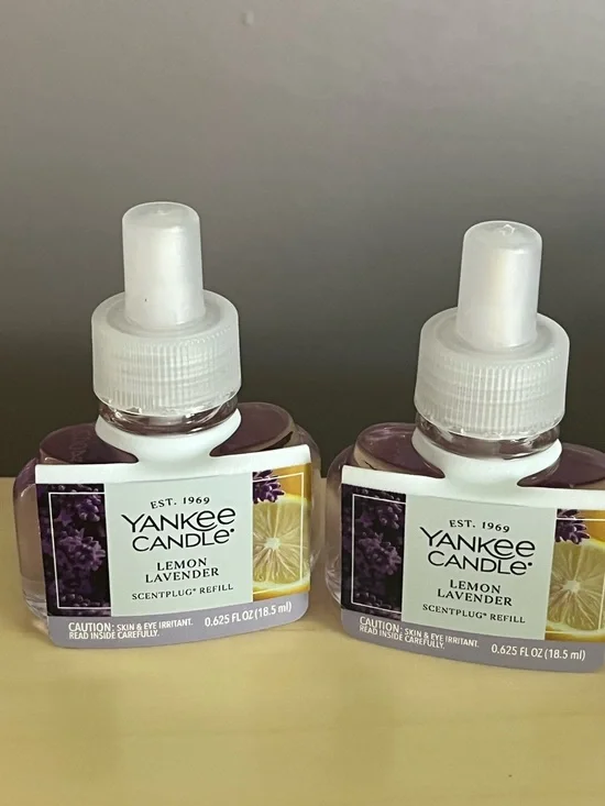Two New Yankee Candle Lemon Lavender Plug In Scented Refills