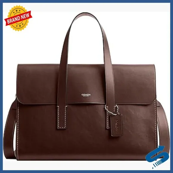 Leather Messenger Bag with Laptop Compartment Detachable Strap