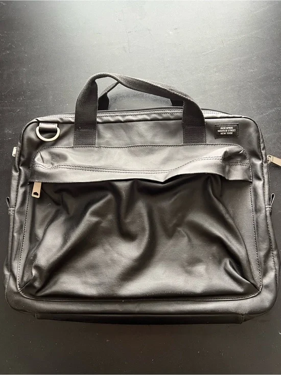 Jack Spade Black Waxed Cotton Briefcase
