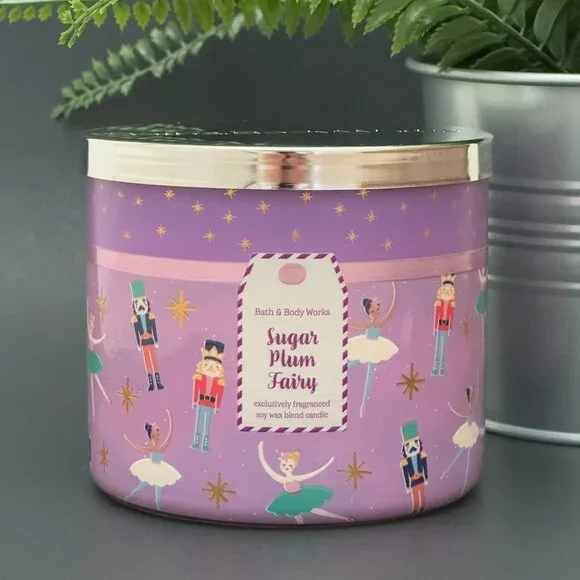 BBW Sugar Plum Fairy Bath & Body Works 3 Wick Candle