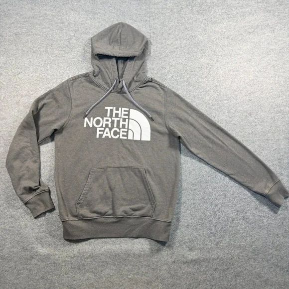 The North Face Mens Graphic Logo Pullover Hoodie Small Gray White Activewear