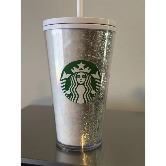 Starbucks Exclusive Holiday 2020 White/ Silver Glitter 16 oz Tumbler Cup
