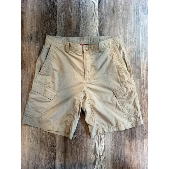 The North Face Mens 32 Horizon‎ Cargo Utility Shorts Beige Lightweight Hiking