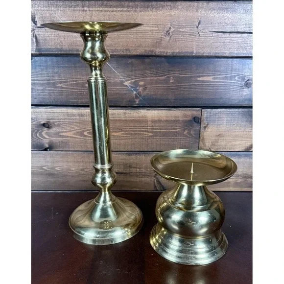 Pair Of Vintage Brass Classic Candlestick Holders, 11