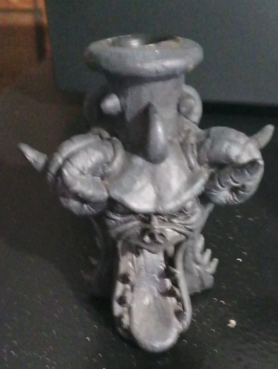 Dark Gray Gothic Ram Candle Holder - Home Accents