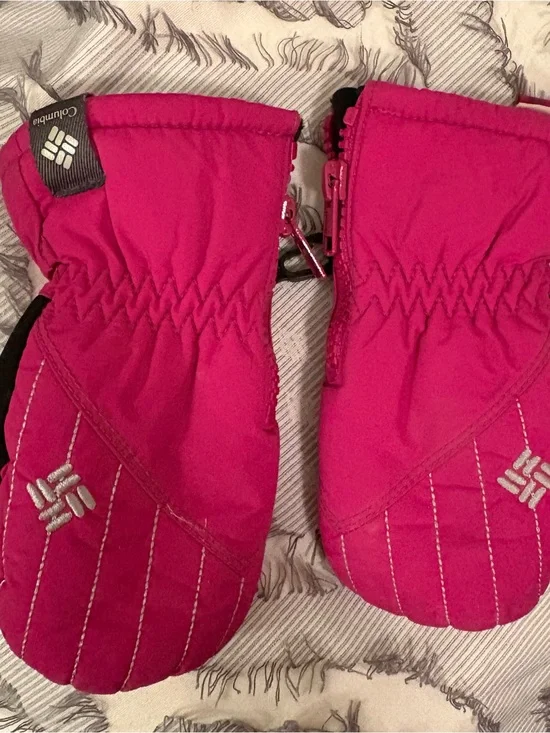 Columbia Kids Bright Pink Insulated Mittens zip up size small