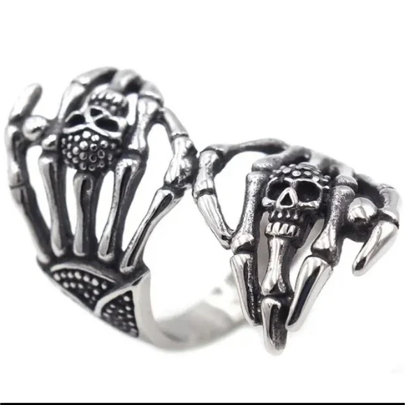 Skeleton skull ring adjustable one size