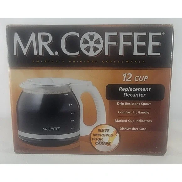 Mr. Coffee 12 Cup Glass Replacement Decanter PLD13 White Lid And Handle‎
