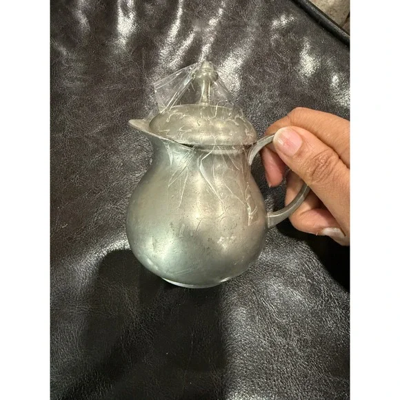 Royal KDM Daalderop Pewter Holland Small Pitcher Creamer with Lid‎ Holland Made