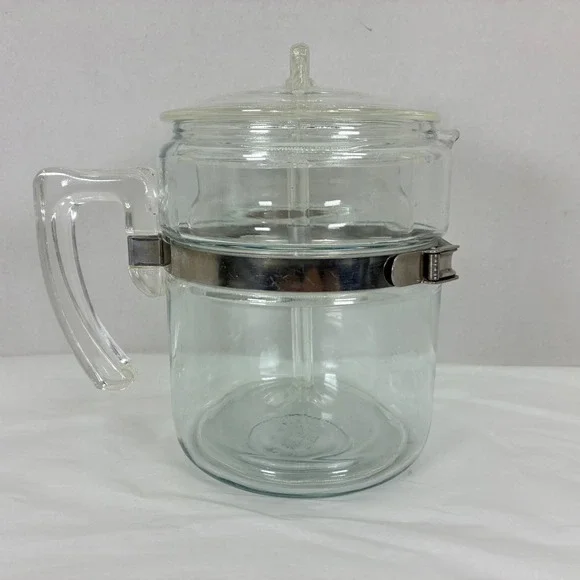 Vintage Pyrex Flameware 4 Cup Glass Coffee Percolator 7824B Stovetop Maker