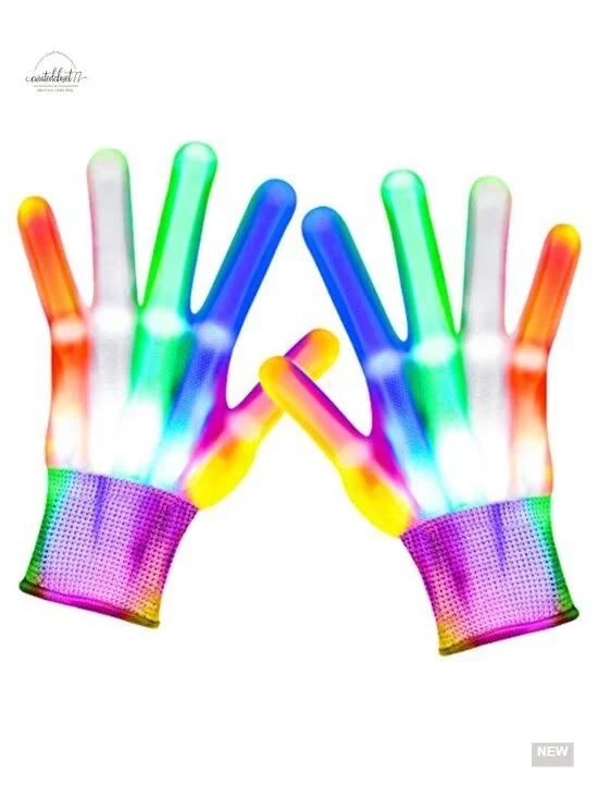 LED Gloves 6 Flash Modes Light Up Toy for Kids Halloween Party
