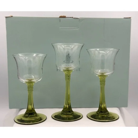 Partylite P7998 Radiant Glow Trio Stemmed Votive Candle Holder - NEW Open Box
