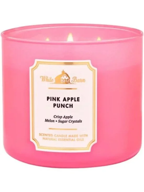 3-Wick Candle with Essential Oils - 14.5 oz - Spring Scents, Pink Apple Punch