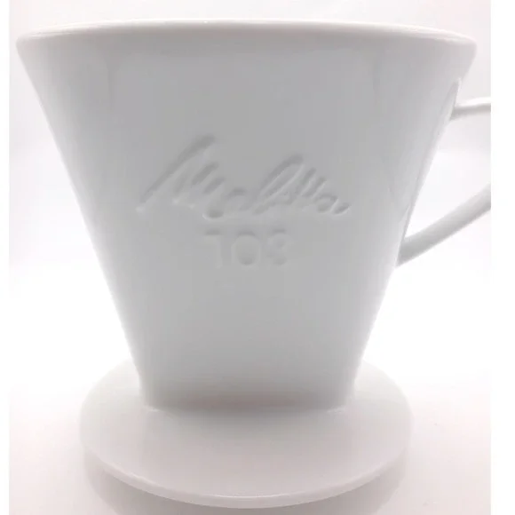 Melitta Coffee Dripper 103 White Ceramic Pour Over Brewer Cone Mint Condition