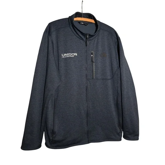 The North Face Mens XL Full Zip Fleece Jacket Blue Unison GE Aerospace Logo GORP
