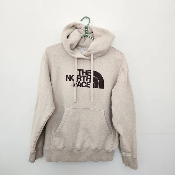 ⭐️ The North Face Mens Half Dome Pullover Hoodie Beige Oatmeal Logo Sweatshirt M