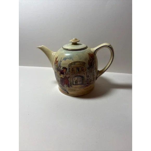 Vintage Temple Bar Historic England Teapot w Crackle Glaze Royal Doulton D5940