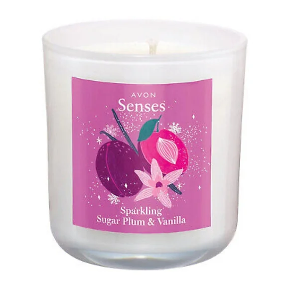 Avon Senses Sparkling Sugar Plum & Vanilla Candle