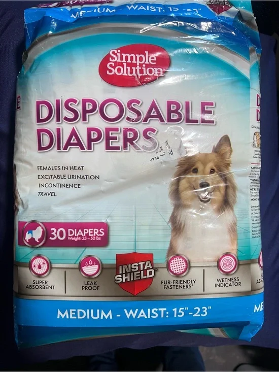 Simple Solution dog diapers medium 30 count