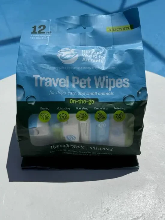 Humane World Pet Wipes 12 Pack 96 Wipes Dogs Cats Unscented EXP 08/2028