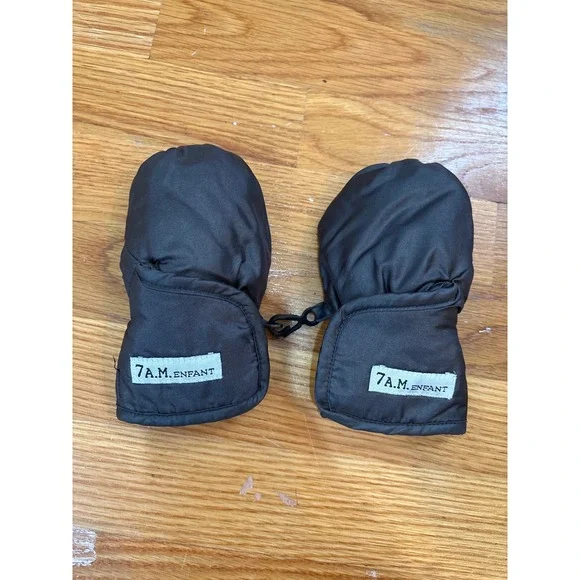 7 A.M. ENFANT Classic Mittens Black MT212-L‎ Toddler Kids 1-2T Winter