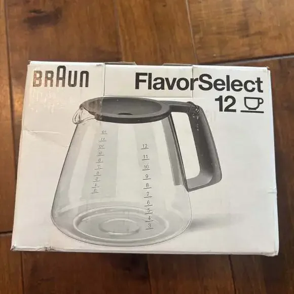Braun FlavorSelect KFK 12FL 12-Cup Replacement Glass Coffee Carafe w/ Lid