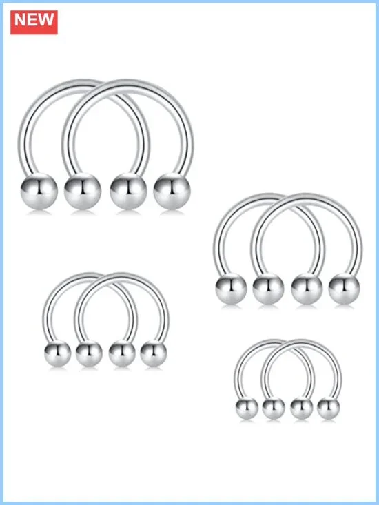 16G Surgical Steel Horseshoe Septum Ring Nose Piercing Jewelry Hoop