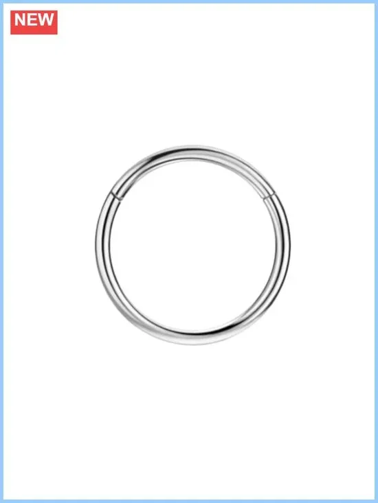 316L Surgical Steel Hinged Nose Ring Hoop 18g 6mm Clicker Body Jewelry