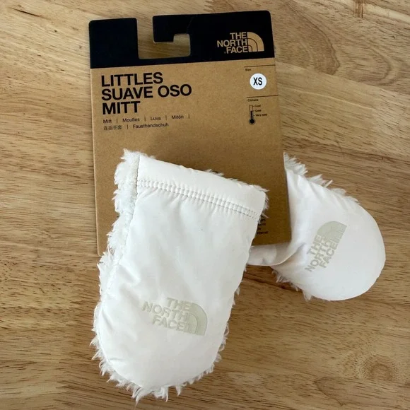 The North Face Suave Oso Mittens Kids XS Gardenia White NF0A4SHF Fleece
